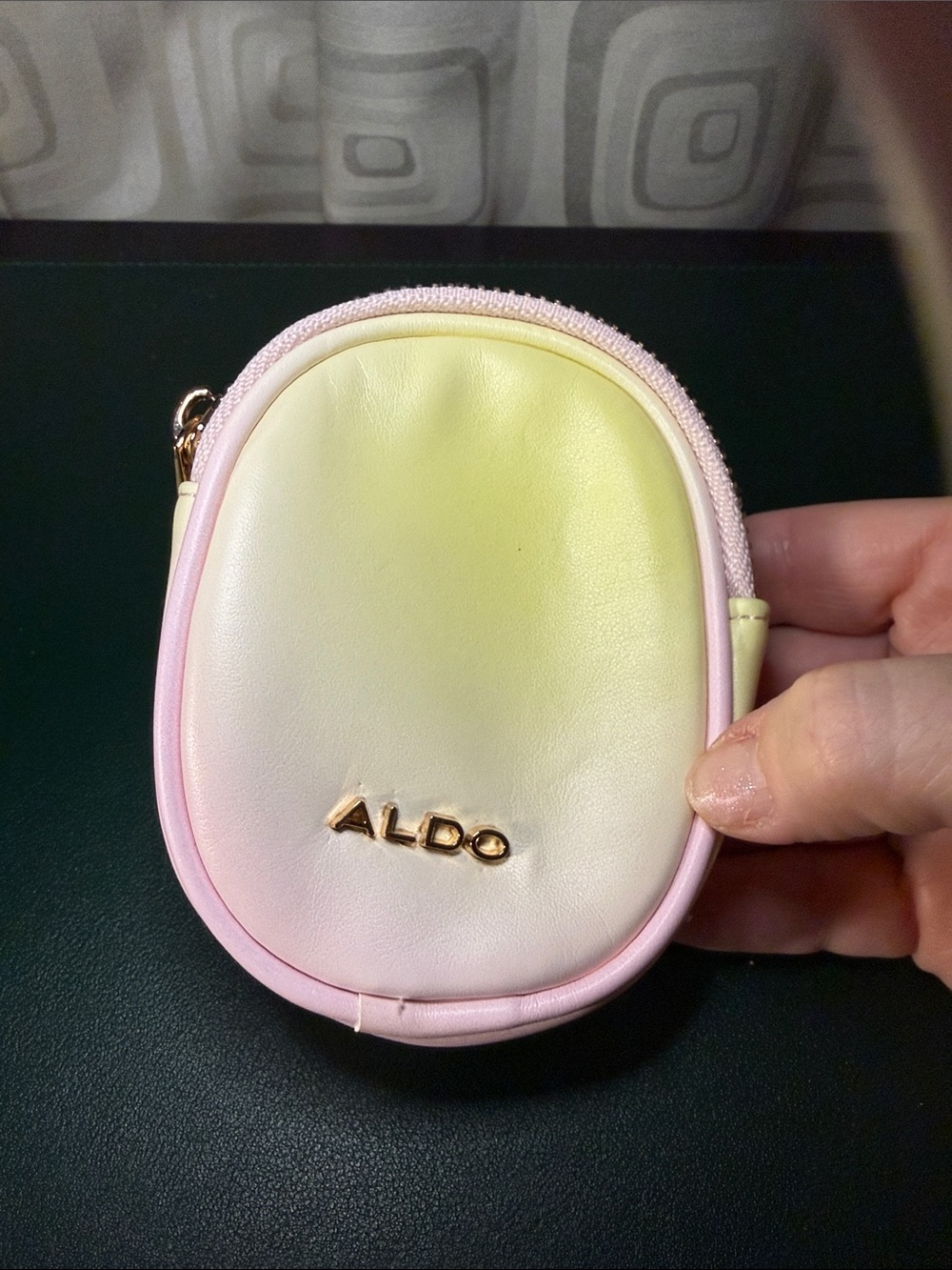 ALDO Pink and Pale Yellow Gradient Mini Coin Pouch